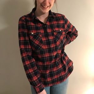 J. Crew Half-Zip Flannel Shirt